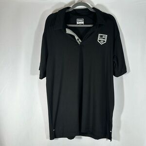 NHL Authentic Pro Fanatics LA Kings Black Polo Shirt